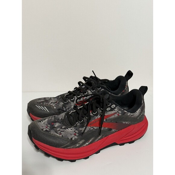 Brooks Cascadia 16 Sasquatch Sneaker Men's Size 8 Red Black Trail Running Shoes - Picture 1 of 11
